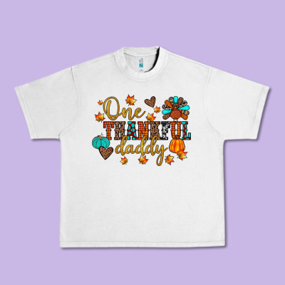 One Thankful Daddy Urban Heavy Tee Designed By Jahusdesignshop