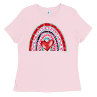 Bubblegum Pink valentine's day rainbow Ladies Tee - BarkalooDesign