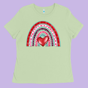 Valentine's Day Rainbow Ladies Tee Designed By Barkaloodesign