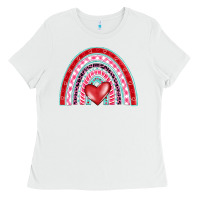 White valentine's day rainbow Ladies Tee - BarkalooDesign