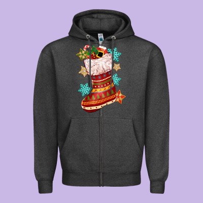 Christmas Zipper Hoodie Designed By Cowgirlartshop