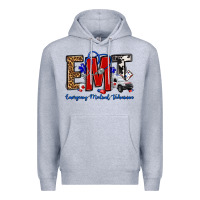 Heather Grey emt emergency medical technician Premium Hoodie - OliviaCreatesArt