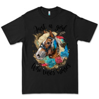 Black just a girl who loves horses haflinger Premium Tee - LillyAllenDesigns