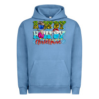 Pigment Pebble Blue Rowdy Howdy Christmas Urban Hoodie - CowhideDigitalArt