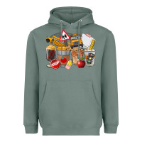 Sage School Bus Coffee Cups Heavyweight Hoodie - FaDigitalArtStudio
