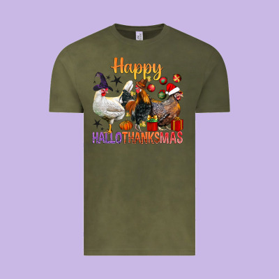 Happy Hallothanksmas Chick Vintage Tee Designed By Bundleandbundleshop
