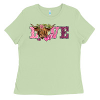 Matcha valentine's day love highland cow Ladies Tee - BarkalooDesign