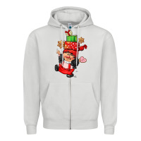 Dove Grey cute christmas girl gnome Zipper Hoodie - CowGirlArtShop