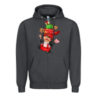 Smoke cute christmas girl gnome Zipper Hoodie - CowGirlArtShop