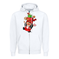 White cute christmas girl gnome Zipper Hoodie - CowGirlArtShop