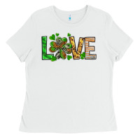 White love luck with clover Ladies Tee - NancyCooperArtShop
