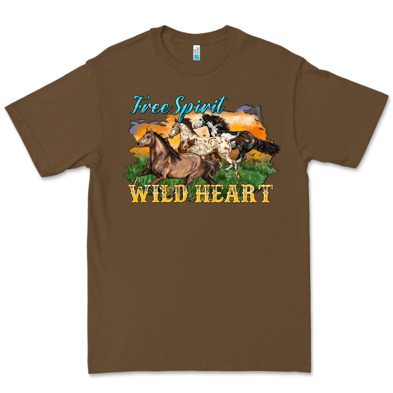 Free Spirit Wild Heart 3 Horses Premium Tee by LillyAllenDesigns | Teevron