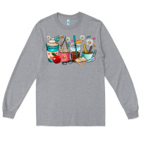 Heather Grey teacher coffee cups Long Sleeve Tee - RanaPortraitStore