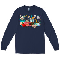 Navy teacher coffee cups Long Sleeve Tee - RanaPortraitStore