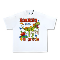 White roaring into 4th grade Urban Heavy Tee - BundleAndBundleShop