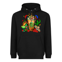 Black Mexican Cold Drink With Cactus Sombrero And Tequil Heavyweight Hoodie - FaDigitalArtStudio