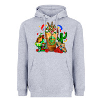Heather Grey Mexican Cold Drink With Cactus Sombrero And Tequil Heavyweight Hoodie - FaDigitalArtStudio