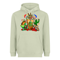 Matcha Mexican Cold Drink With Cactus Sombrero And Tequil Heavyweight Hoodie - FaDigitalArtStudio