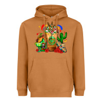 Meerkat Mexican Cold Drink With Cactus Sombrero And Tequil Heavyweight Hoodie - FaDigitalArtStudio