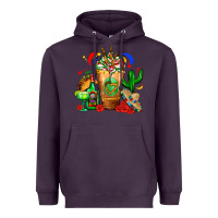 Plum Mexican Cold Drink With Cactus Sombrero And Tequil Heavyweight Hoodie - FaDigitalArtStudio