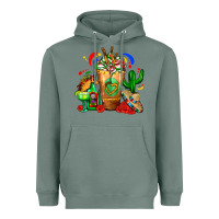 Sage Mexican Cold Drink With Cactus Sombrero And Tequil Heavyweight Hoodie - FaDigitalArtStudio