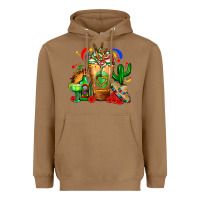 Mexican Cold Drink With Cactus Sombrero And Tequil Heavyweight Hoodie | Teevron