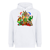 White Mexican Cold Drink With Cactus Sombrero And Tequil Heavyweight Hoodie - FaDigitalArtStudio