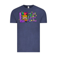 Vintage Denim Mardi Gras Love With Gnome Vintage Tee - BundleAndBundleShop