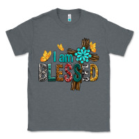 Charcoal Heather I Am Blessed Cross Classic Tee - BundleAndBundleShop