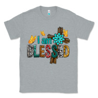 Heather Grey I Am Blessed Cross Classic Tee - BundleAndBundleShop