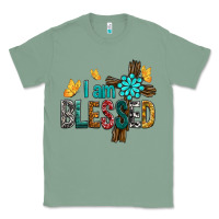 Sage I Am Blessed Cross Classic Tee - BundleAndBundleShop