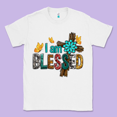 I Am Blessed Cross Classic Tee Designed By Bundleandbundleshop