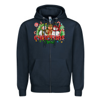 Navy christmas crew polar bear reindeer and snowman Zipper Hoodie - CowGirlArtShop