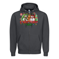 Smoke christmas crew polar bear reindeer and snowman Zipper Hoodie - CowGirlArtShop
