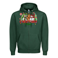 Sports Green christmas crew polar bear reindeer and snowman Zipper Hoodie - CowGirlArtShop