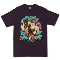 Plum free spirit mustang horse Premium Tee - LillyAllenDesigns