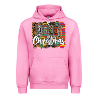 Fuchsia Pink Western Merry Christmas Urban Hoodie - CowhideDigitalArt