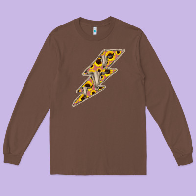 Sunflower And Skull Lightning Long Sleeve Tee Designed By Bettercallsaul