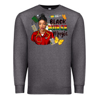 Charcoal Heather Juneteenth black Nurse magic Premium Sweatshirt - FaDigitalArtStudio