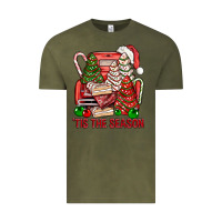 Vintage Olive Tis The Season Christmas Cakes Truck Vintage Tee - BundleAndBundleShop