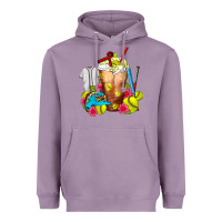 Lavender Softball Frappe Coffee Heavyweight Hoodie - FaDigitalArtStudio