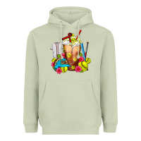 Matcha Softball Frappe Coffee Heavyweight Hoodie - FaDigitalArtStudio
