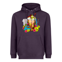 Plum Softball Frappe Coffee Heavyweight Hoodie - FaDigitalArtStudio