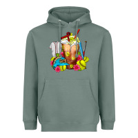 Sage Softball Frappe Coffee Heavyweight Hoodie - FaDigitalArtStudio