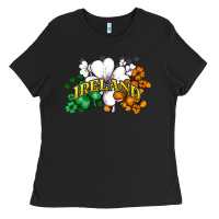 Black ireland flag Ladies Tee - NancyCooperArtShop