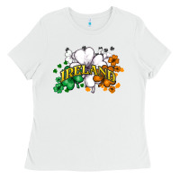White ireland flag Ladies Tee - NancyCooperArtShop