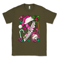 Pink Christmas Breast Cancer Ribbon Baseball Classic Tee | Teevron