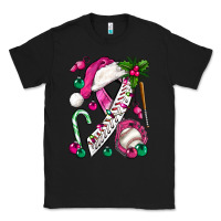 Black Pink Christmas Breast Cancer Ribbon Baseball Classic Tee - BundleAndBundleShop