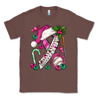 Chestnut Pink Christmas Breast Cancer Ribbon Baseball Classic Tee - BundleAndBundleShop
