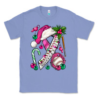 Colony Blue Pink Christmas Breast Cancer Ribbon Baseball Classic Tee - BundleAndBundleShop